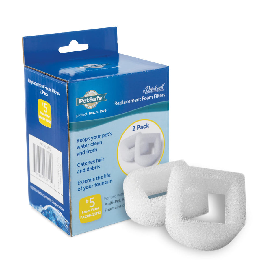 Drinkwell Replacement Foam Filters - Compatible with Ceramic and Stainless Steel Pet Fountains for Water Dispensers, 2 Pack (PAC00-13711)