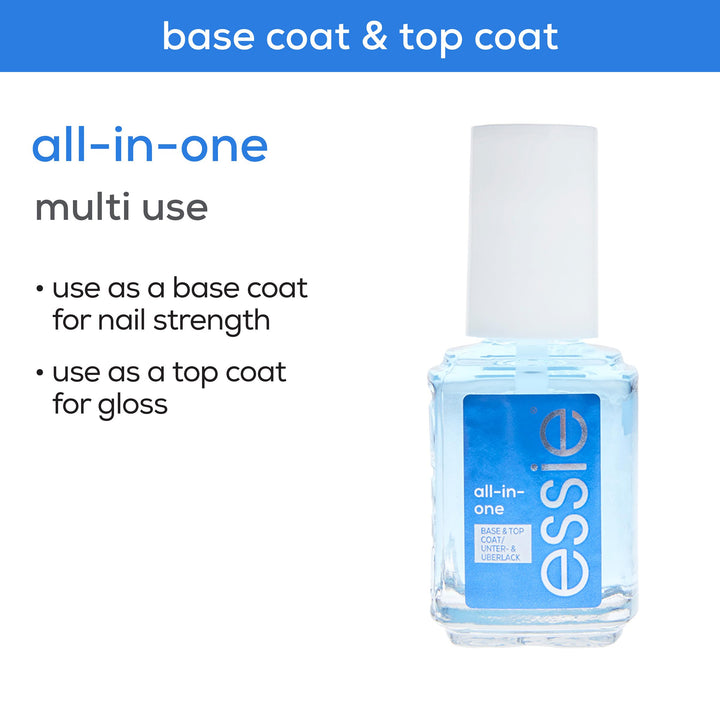 Nail Care, 8-Free Vegan, All In One Base Coat and Top Coat, strength and shine nail polish, 0.46 fl oz