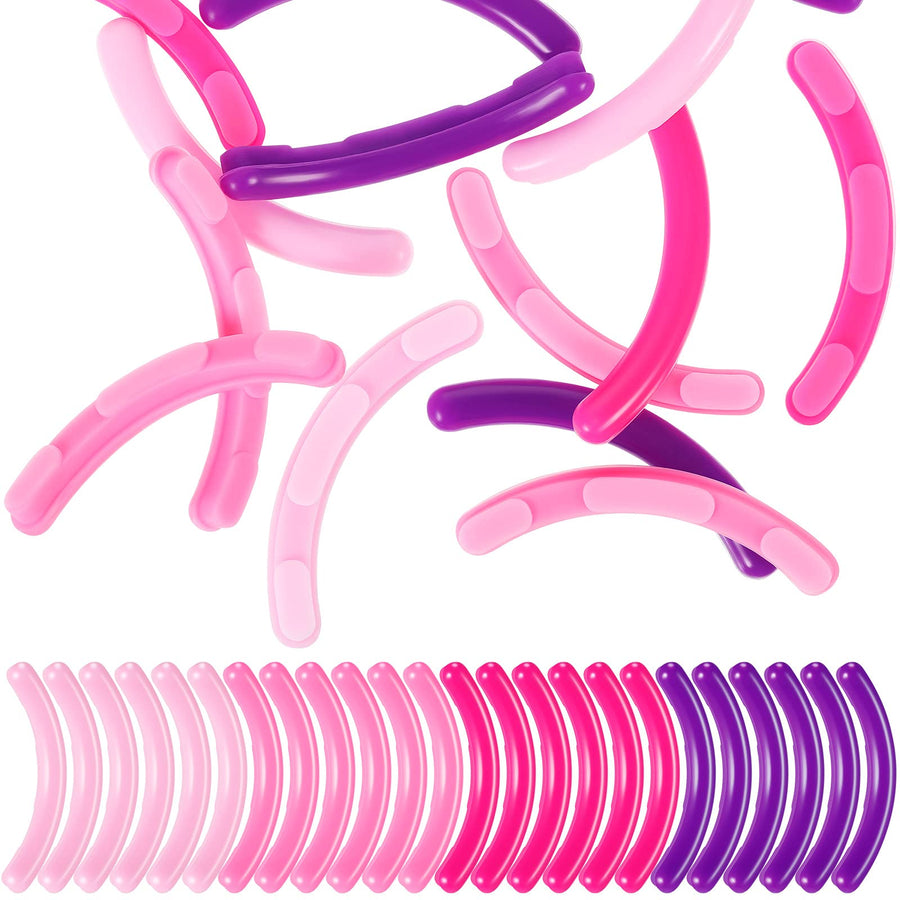 Curler Refills Eyelash Curler Refill Pads Silicone Rubber Curler Replacement Refills Pads for Universal Eyelash Curler with a Clear Storage Box (Purple, Rose Red, Light Pink, Pink)