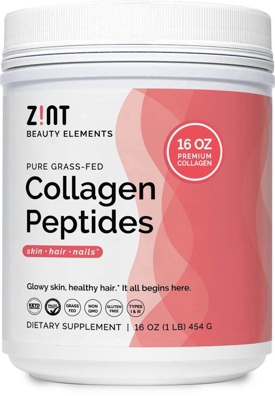 Collagen Peptides Powder (16 Ounce): Anti Aging Hydrolyzed Collagen Protein Powder Beauty Supplement - Skin, Hair, Nails
