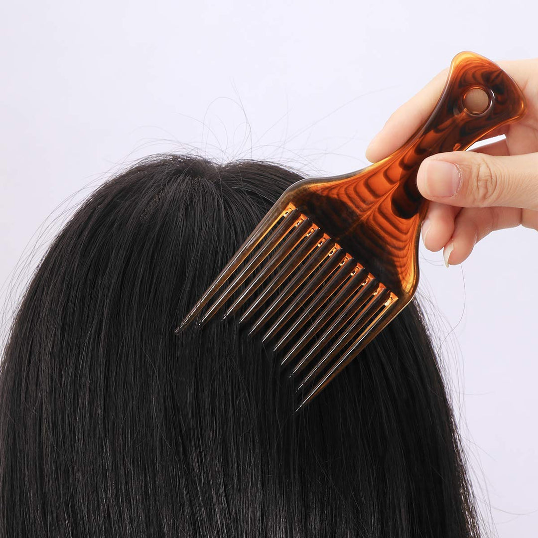Frcolor Hair Pick Comb Ultra Smooth No Frizz Hair Lift Pick Comb for Hairstyle (Coffee)