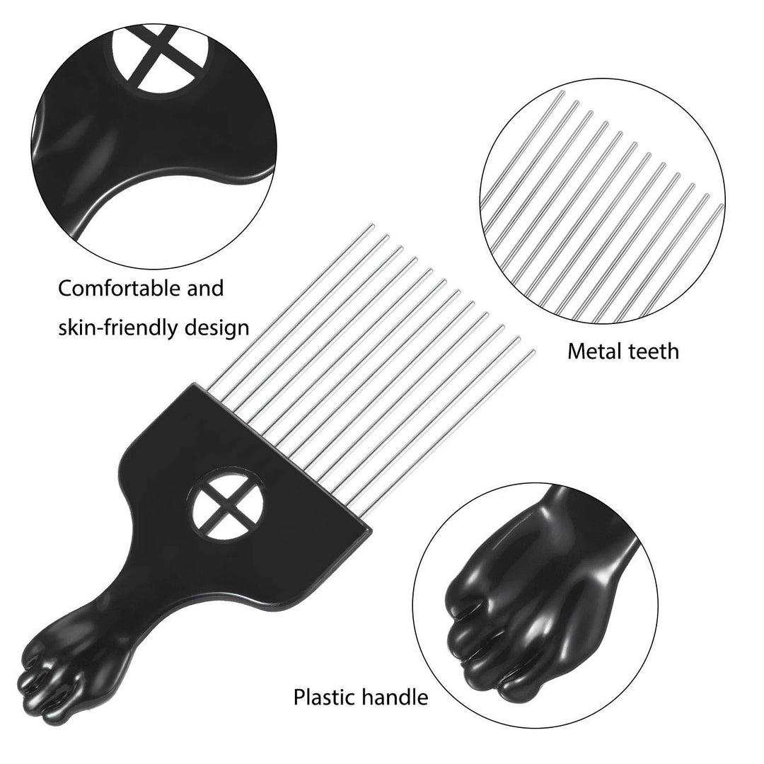Big Holes Magic Hair Twist Sponges, Barber Sponge Brush for Hair, Hair Sponge for Curls Women and Men with 1 6.69inch Metal Hair Pick (3 pack)