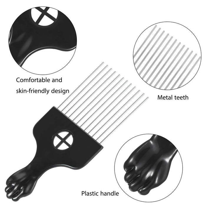 Big Holes Magic Hair Twist Sponges, Barber Sponge Brush for Hair, Hair Sponge for Curls Women and Men with 1 6.69inch Metal Hair Pick (3 pack)