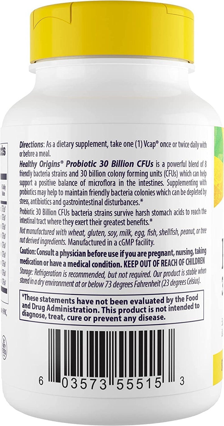 Probiotic 30 Billion CFUs - Shelf Stable Probiotics for Women and Men - Supports Gut Health - Probiotics for Digestive Health - 60 Veggie Capsules