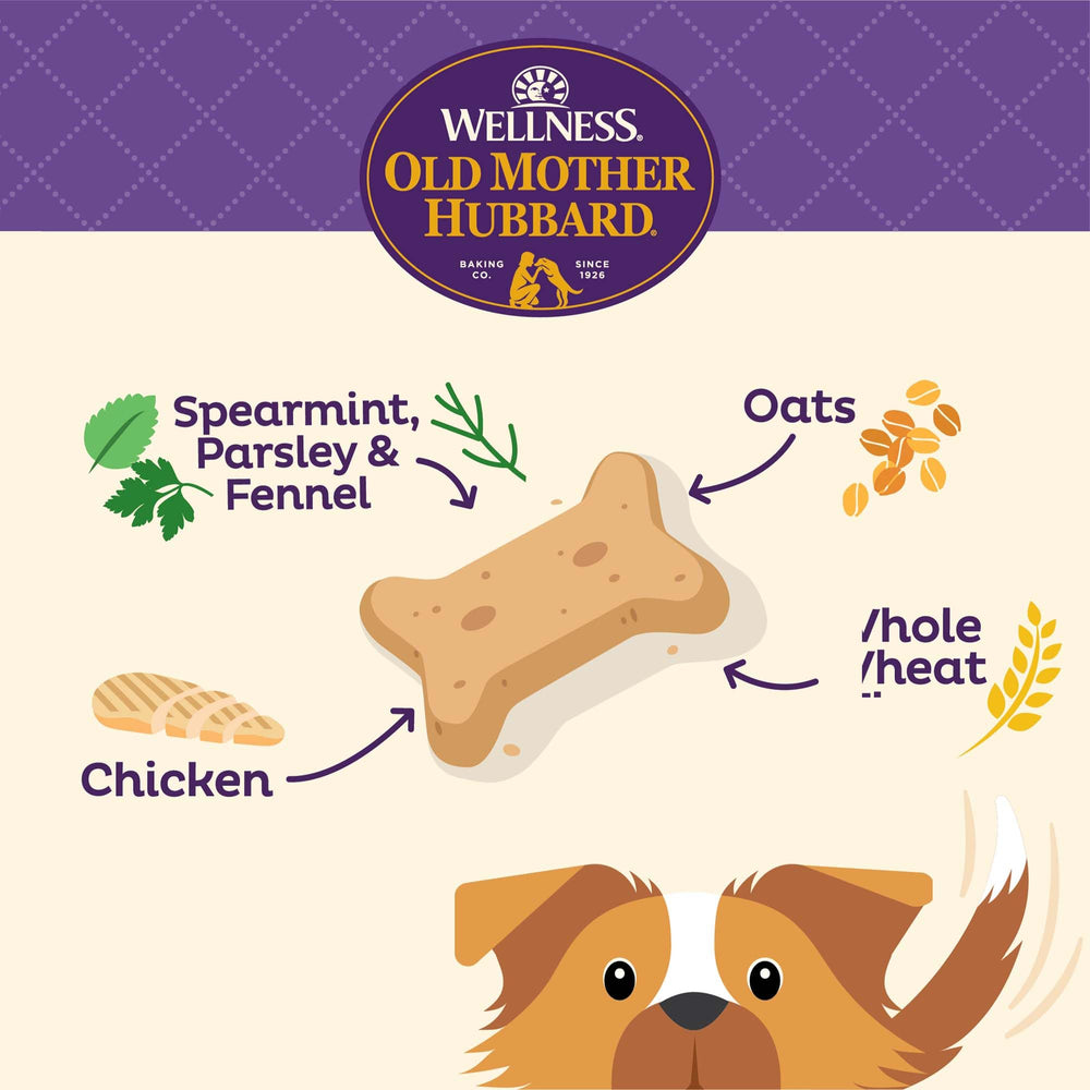 Wellness Minty Fresh Breath Dog Biscuits, Natural, Training Treats, Spearmint, Parsley, Oats, & Chicken Flavor, Mini Size, (20 Ounce Bag)