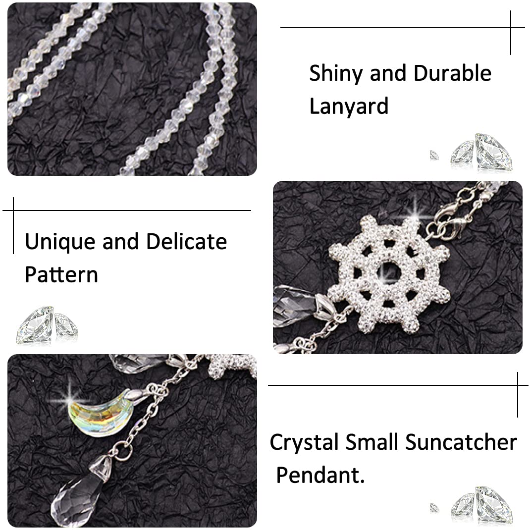 Crystal Bling Car Hanging Accessories Ornament Car Interior Rear View Mirror Pendant Car Charm Sun Catcher, Home Decoration Wall Living Room Hanging Gift for Women (Wheel)