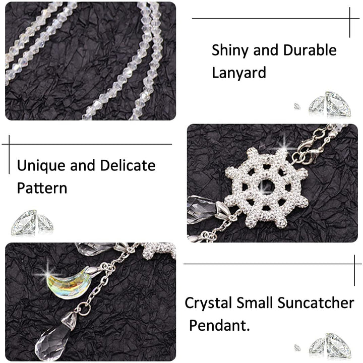 Crystal Bling Car Hanging Accessories Ornament Car Interior Rear View Mirror Pendant Car Charm Sun Catcher, Home Decoration Wall Living Room Hanging Gift for Women (Wheel)