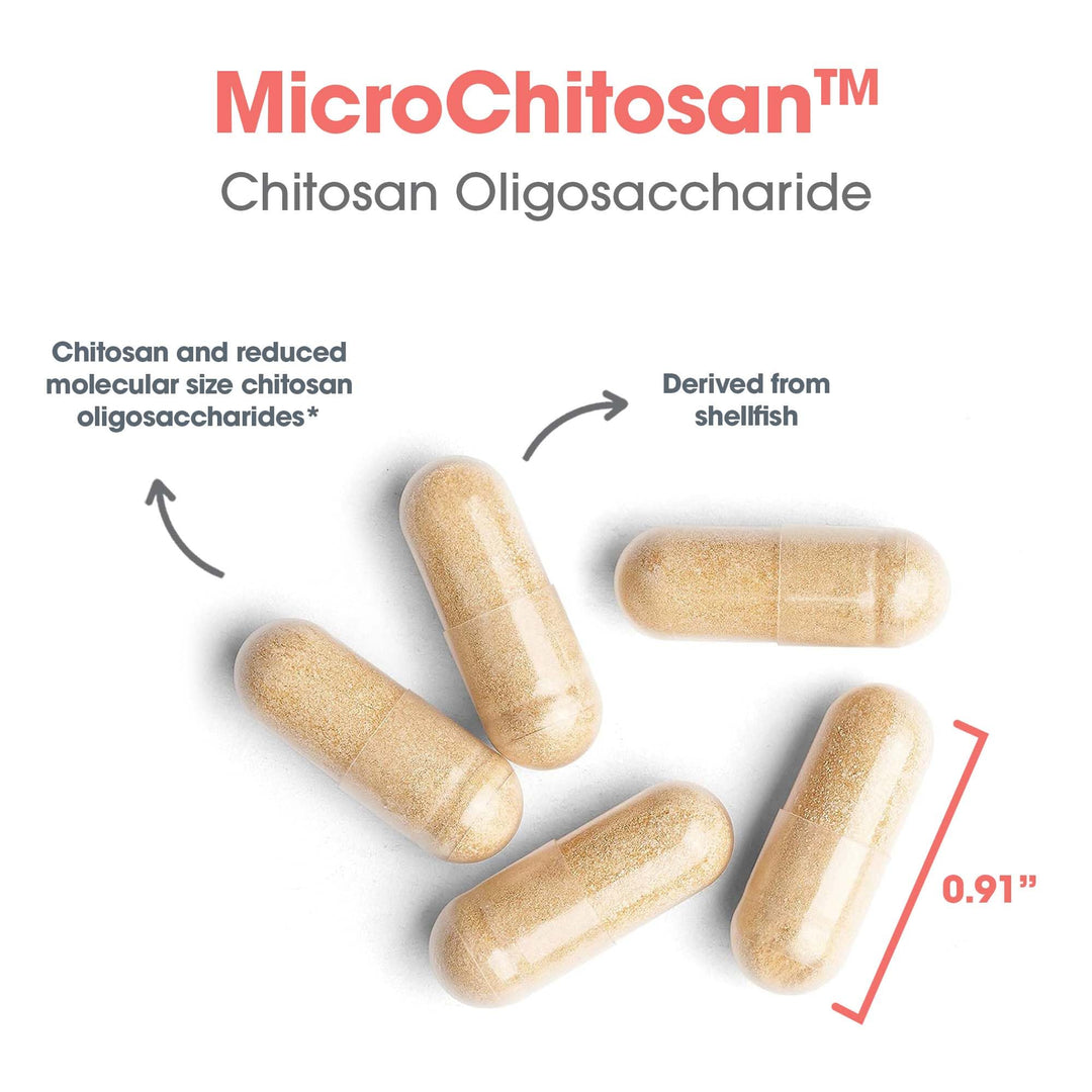 MicroChitosan Supplement - Chitosan, Chitosan Oligosaccharide, Cleansing Support Binder, Enhanced Detoxification, 1800mg Vegetarian Pills - 60 Count