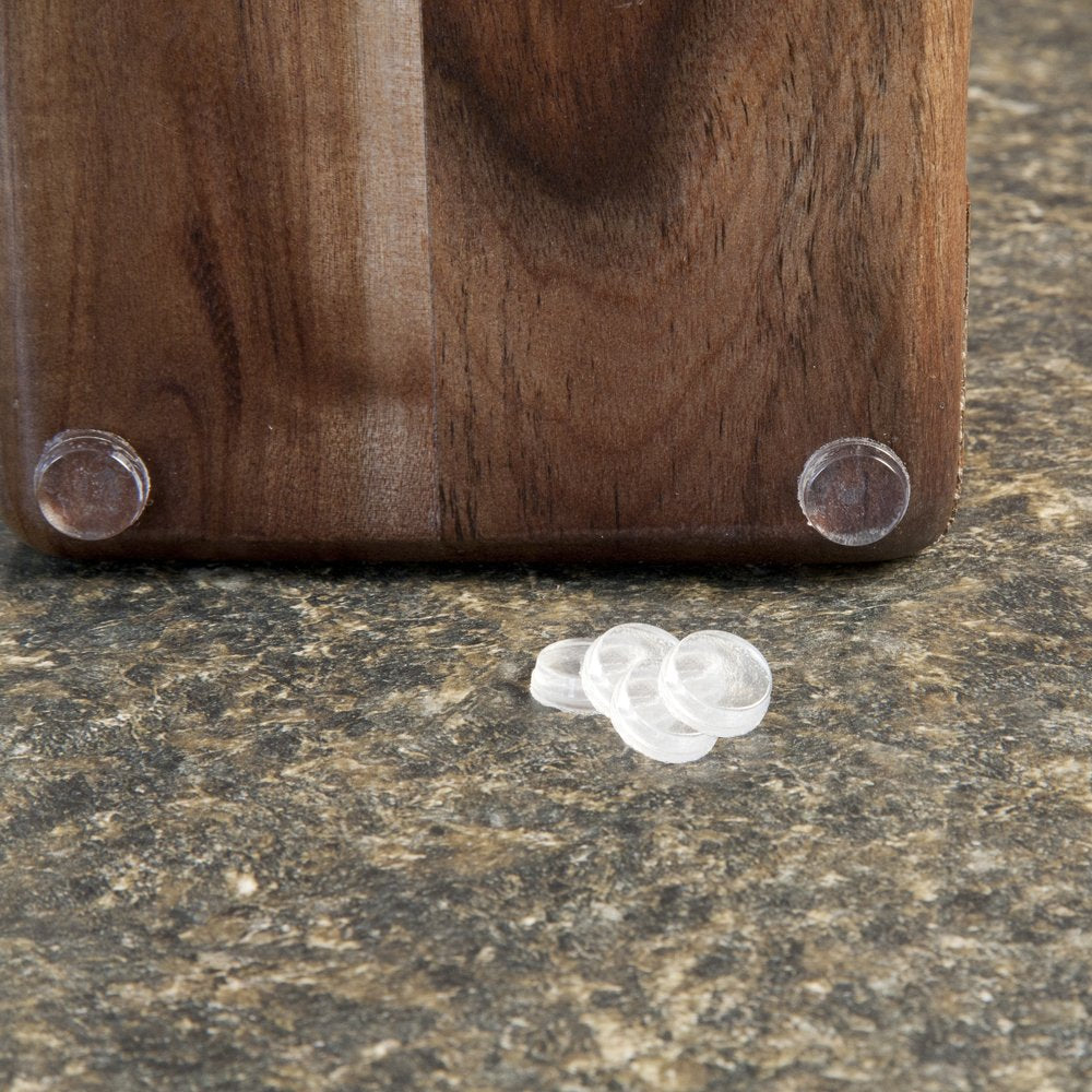 Soft Touch 1/2 Round Self Stick Cabinet Bumper Pads to Dampen Sound and Protect Surfaces, 12 Pack, Clear, 12 Count