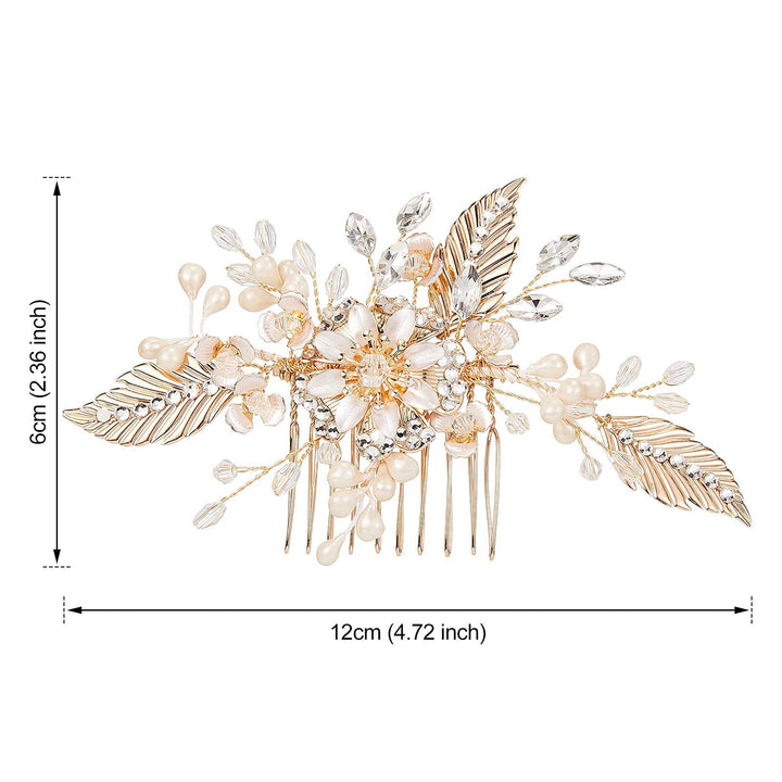 Wedding Hair Clip Rhinestones Hair Comb for Women Bridal Flower Hair Piece Crystal Wedding Hair Accessories for Brides (Silver)