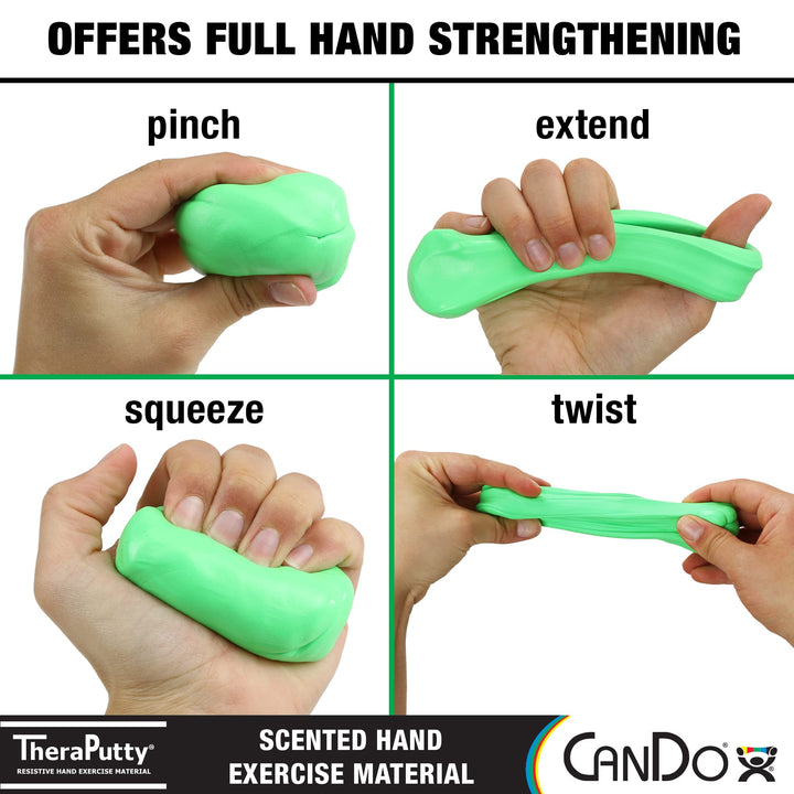 TheraPutty Scented Hand Exercise Putty for Rehabilitation, Exercises, Hand Therapy, Occupational Therapy, Apple Green Medium 2oz