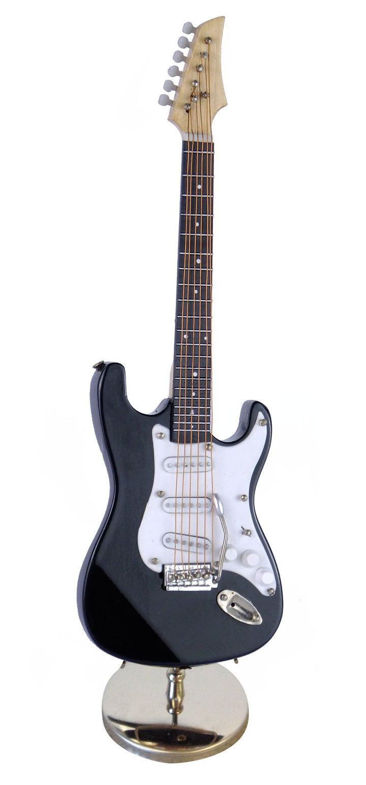 Gifts Black Electric Guitar Miniature Replica W/Case Musical Music Instrument Decor Gift