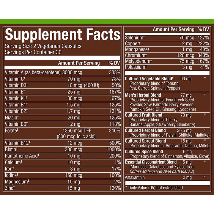 Fermented Whole Food MenaTMs 50+ Multivitamin (60 Vegetarian Capsules)