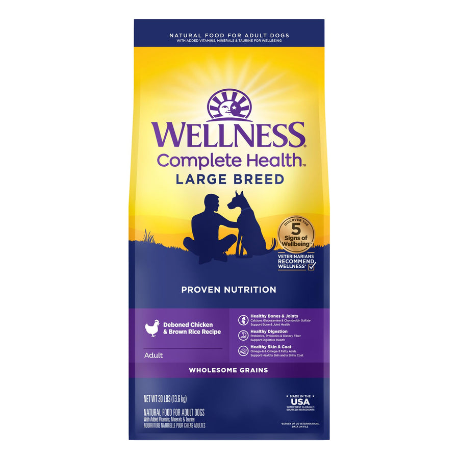Complete Health Dry Dog Food, Large Breed, Wholesome Grains, Natural, Chicken & Brown Rice Recipe, (30-Pound Bag)