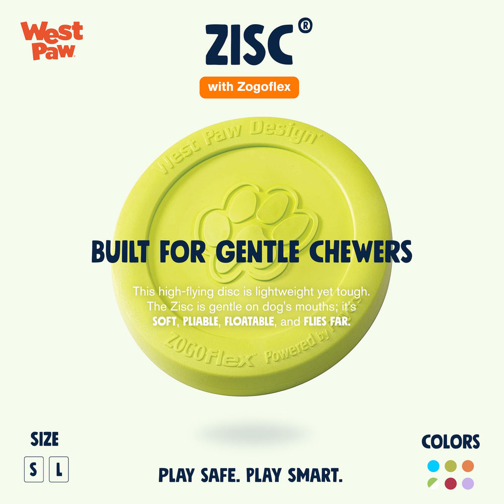 Zogoflex Zisc Dog Flying Disc, High Flying Aerodynamic Disc for Dogs Puppy – Lightweight, Floatable Disc for Fetch, Tug of War, Catch, Play – Doubles as Food/Water Bowl, Large, Granny Smith