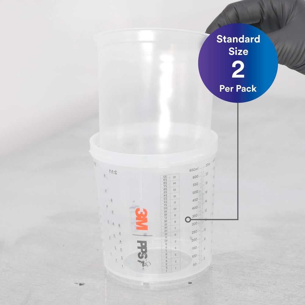 PPS 2.0 Spray Gun Cups, 26001, Standard, 22 Ounces, Use with Paint Gun and PPS 2.0 Lids and Liners to Paint Cars, Furniture, House and More, 2 Pack