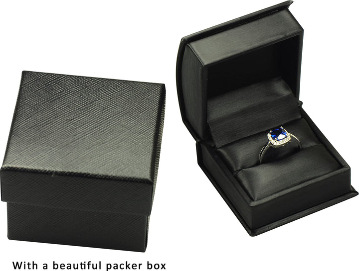 Ring Box for Proposal Wedding Engagement Black Color Luxury Soft Touch PU Leather Arc Shaped Ring Jewelry Gift Holder Box Size 2.17(W)*2.17(D)*1.57(H)