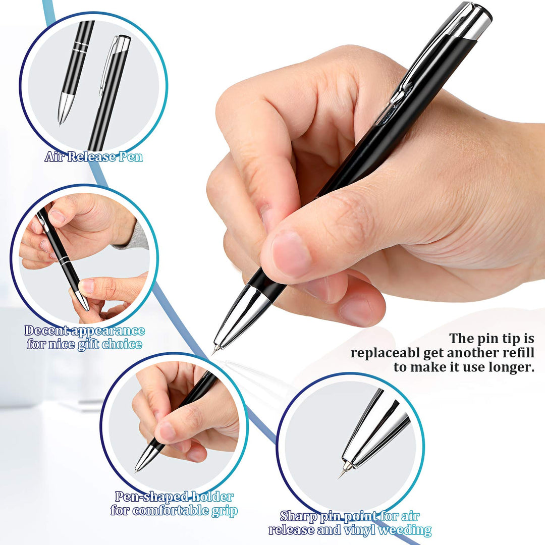 8 Pieces Pin Pen Weeding Tool, Craft Vinyl Weeding Tool Kit, Includes Air Release Pen, Vinyl Squeegee, Vinyl Tweezers Weeders for Lettering, Cutting, Splicing