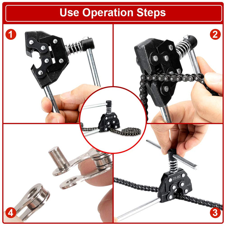 Detacher Breaker Cutter Fit for #25#35#41#40#50#60 415H,428H, 520,530 Roller Chain Bicycle Go Kart ATV Chains Replacement (Black)
