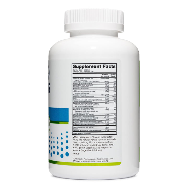 – Multi Vitamins & Minerals, 180 Ct Capsules (Formerly Hypoallergenic Multiple) | 72 Pure Trace Elements in a Base of Chlorella | Pharmaceutical-Grade & Highly Absorbable | Gluten Free