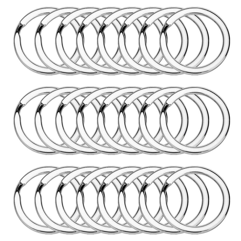 24 Pack Flat Key Rings Metal Split Ring for Home Car Keys Organizations, Jewelry Making, 1 Inch (Golden)