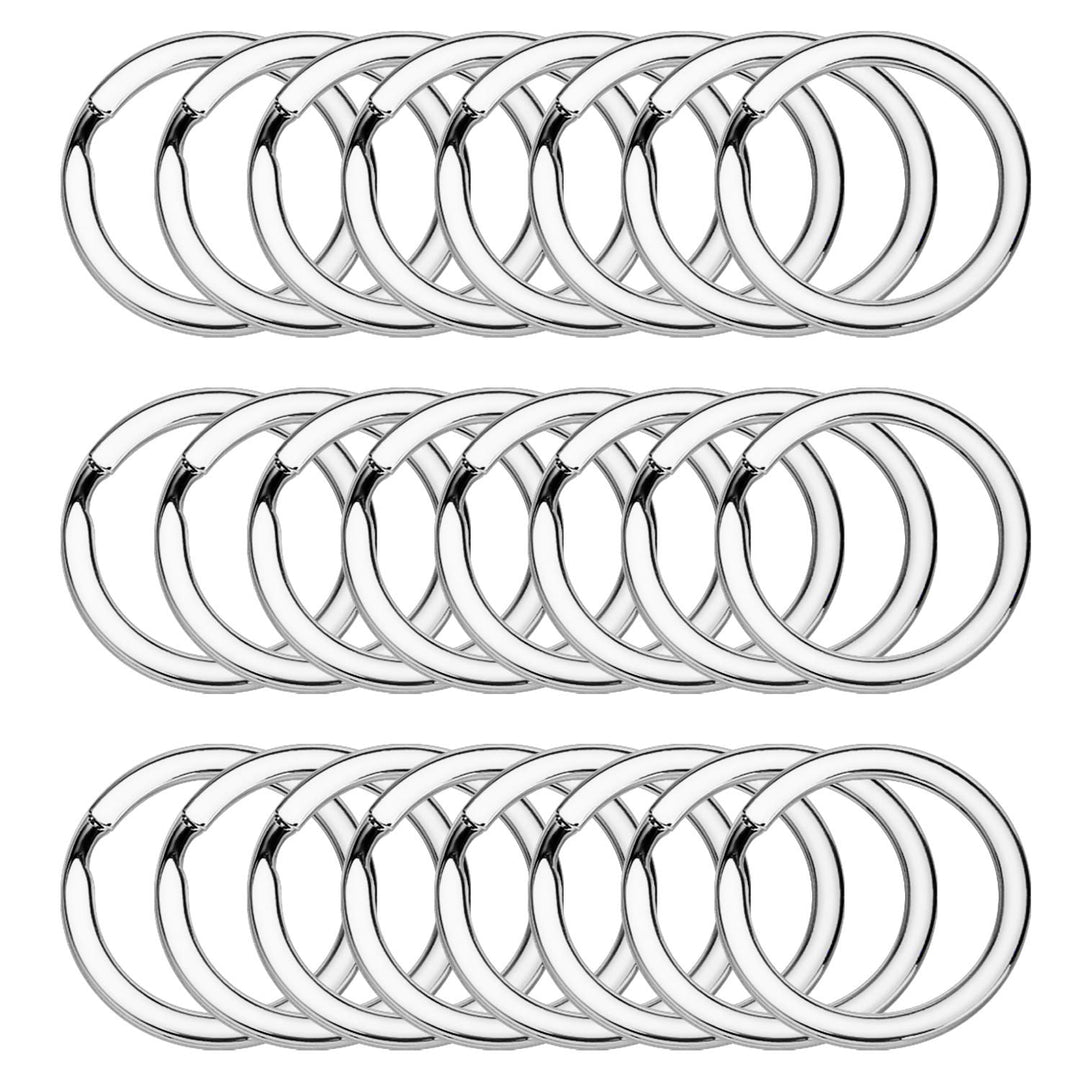 24 Pack Flat Key Rings Metal Split Ring for Home Car Keys Organizations, Jewelry Making, 1 Inch (Golden)