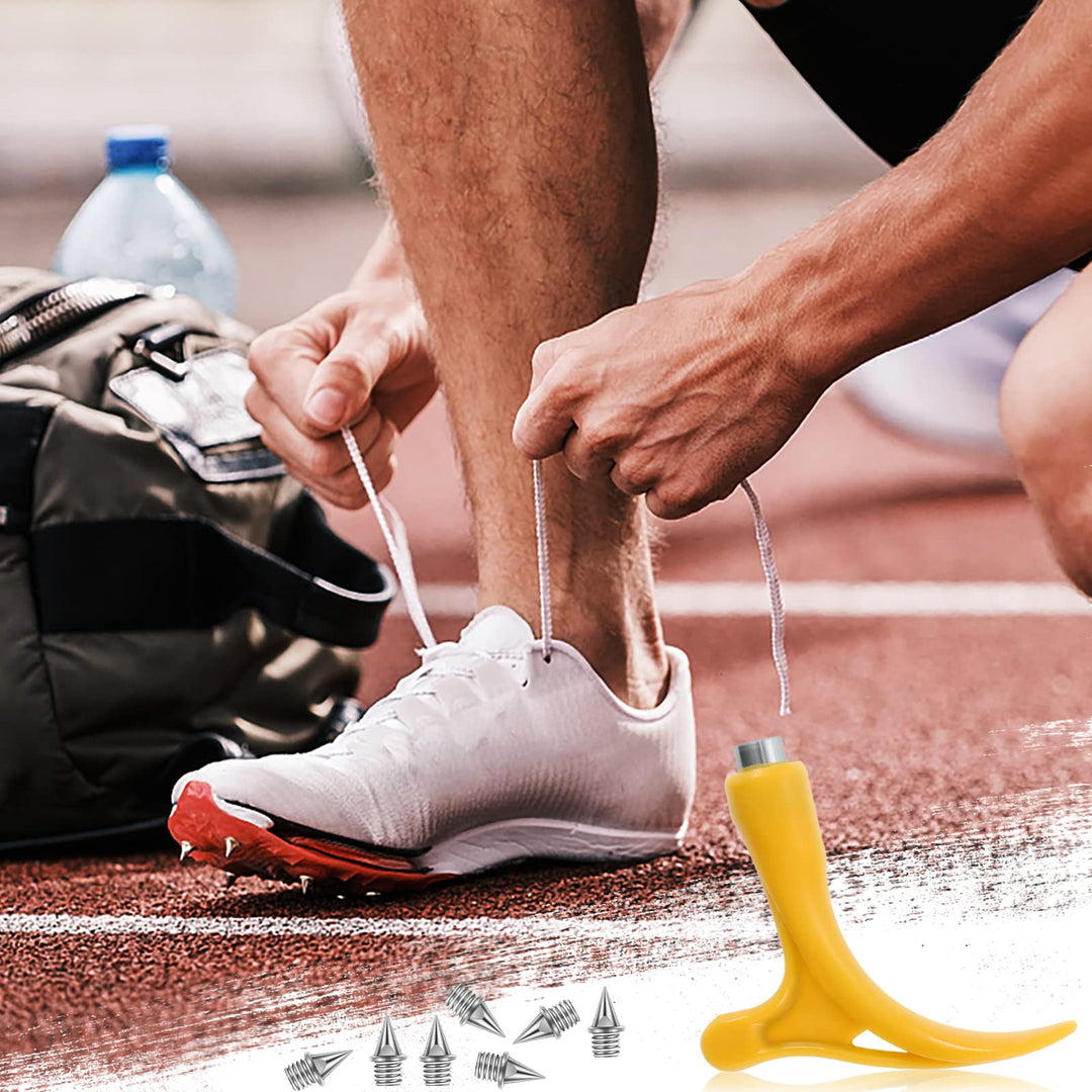 Track Spikes 1/4inch for Men Shoes Stainless Steel Replacement with Wrench for Youth Sports Running(48pcs)