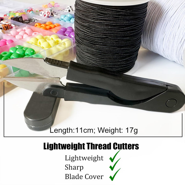 Black Elastic String Cord for Bracelets, 1mm Elastic Bracelet String for Bracelet Making, Durable Stretchy Pony Beads Beading String, 100m Black