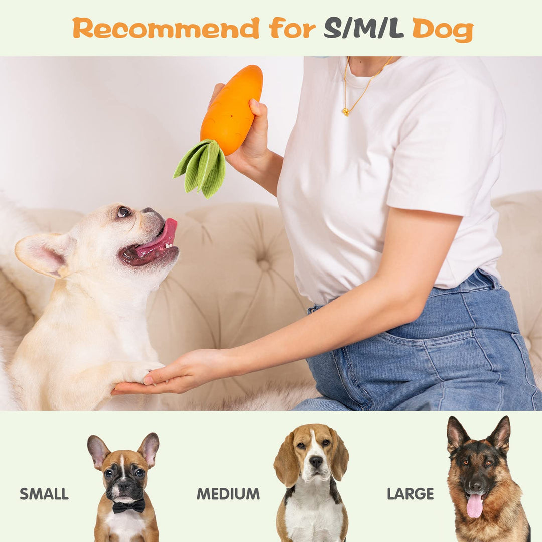 Dog Toys for Aggressive Chewers, Squeaky Dog Toys, Indestructible Dog Toys,Rubber Dog Chew Toys for Small, Medium, Large Dogs, Milk Flavor