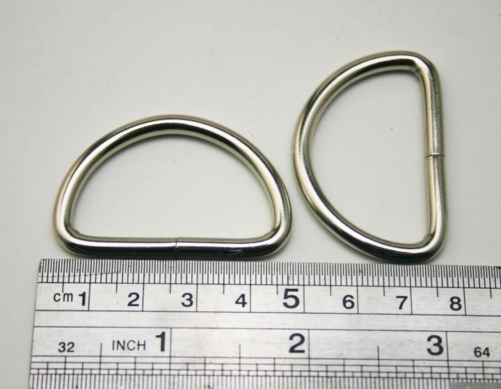 Metal Silvery 1.5 Inches Inside Diameter D Ring For Belt Buckles Handbag Accesseries(Pack Of 25)