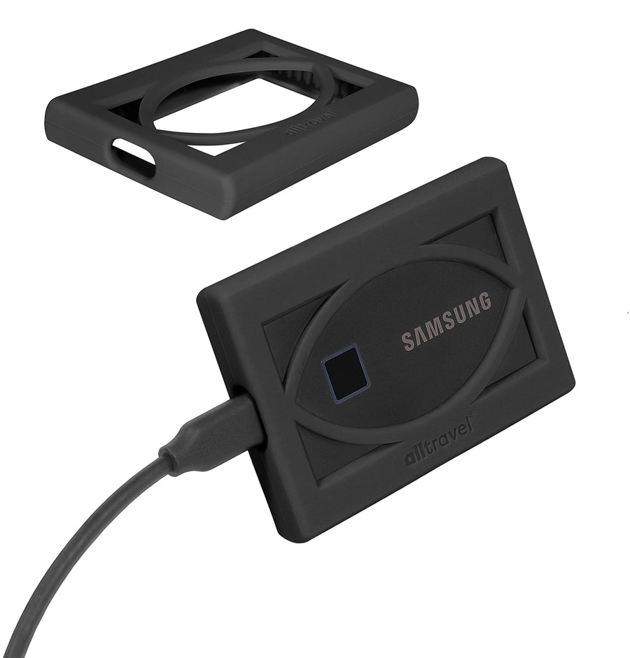 External Solid State Drive Bumper Sleeve for Samsung T7,T7 Touch Portable SSD - 1TB, 2TB, 500GB - USB 3.2 External Solid State Drives, Super Strong Bumper Anti Shock, Shake and Drop (Black)