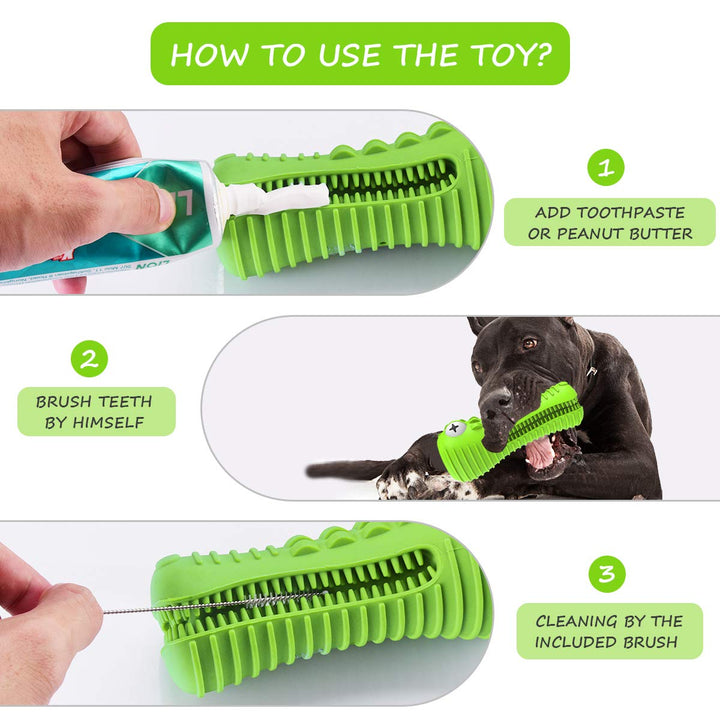 Dog Toys for Aggressive Chewers Large Medium Breed, Indestructible Dog Toothbrush Chew Toys, Squeaky Interactive Tough Extremely Durable, Dogs Toys to Keep Them Busy