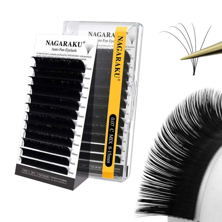 Easy Fan Eyelash Extensions Volume Lash 0.07 C curl 8-15mm Mix Tray Rapid Blooming Faux Mink Cluster For Beginners Soft Professional Lash Supplies