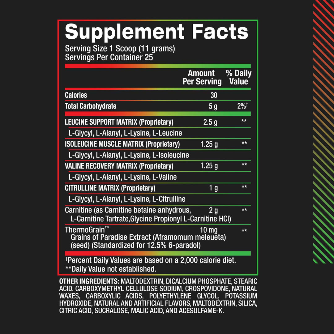 Best BCAA Shredded - Caffeine-Free Thermogenic Recovery Formula - BCAA Powder - Lean Muscle Building - Accelerated Recovery - Weight Loss - Hydration - Cherry Lime - 25 Servings - 9.7 oz.