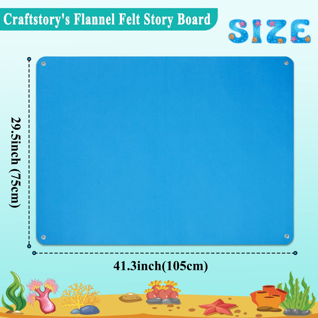 3.5 Feet Flannel-Board for Toddlers Preschool as Kids Felt Stories Activities Play Kits Wall-Hanging Birthday Gifts (Blue)