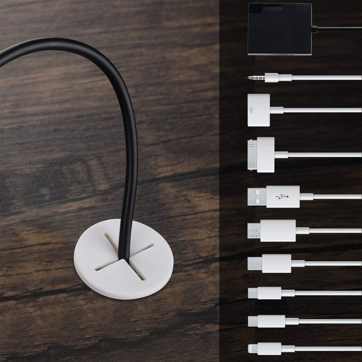 12 Pieces Flexible Silicone Cable Cord Grommet 1 Inch White Cord Grommet for Desk Other Furnitures Wire Hole Cover Cable Management Wire Organizer Cable Pass Through for Home and Office