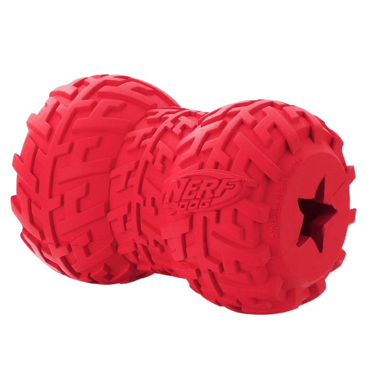 Dog Tire Feeder Dog Toy, Lightweight, Durable and Water Resistant, 4 Inches, for Medium/Large Breeds, Single Unit, Red
