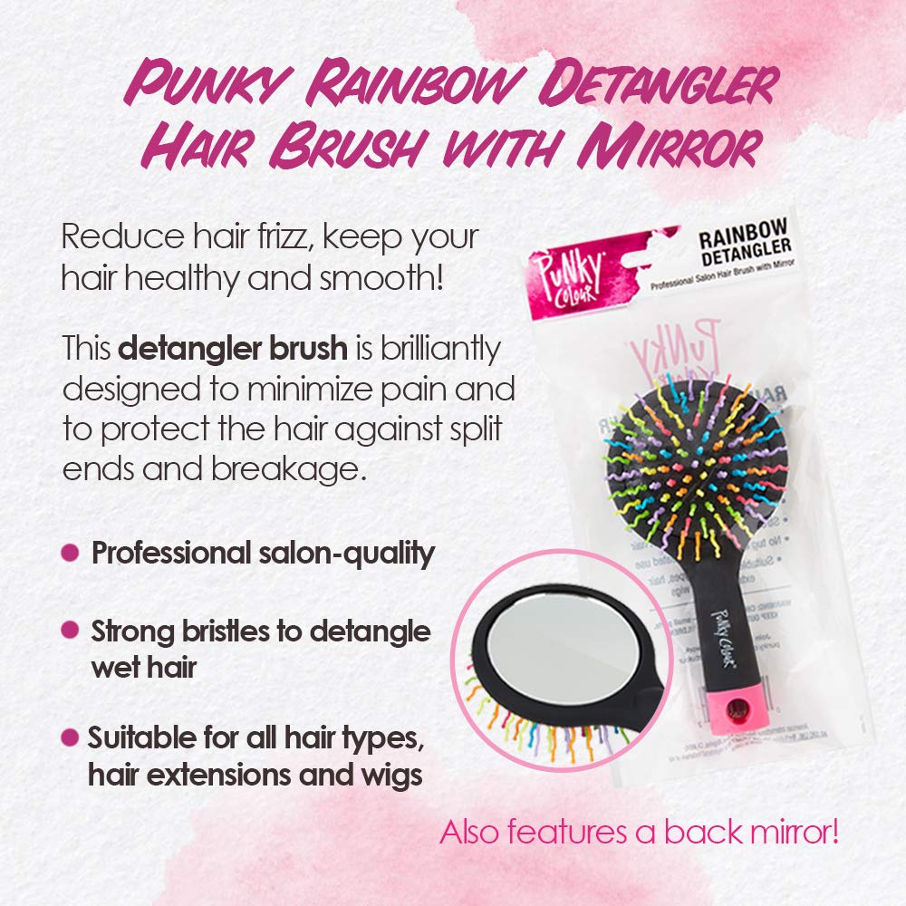 Hair Brush and Hair Detangler with Mirror