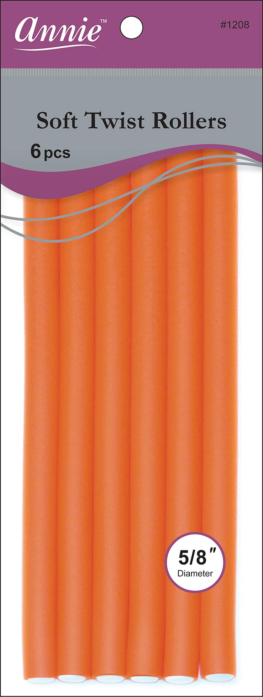 01208 Soft Twist Rollers, Orange, 6 Count