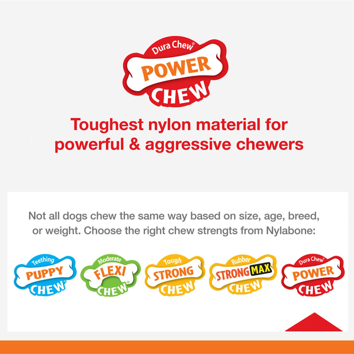 Original Bone Power Chew Toy for Dogs, Durable Dog Toys for Aggressive Chewers, Flavor Frenzy Funnel Cake & Shish Kabob Flavor, Large - Up to 50 lbs, 2 Pack