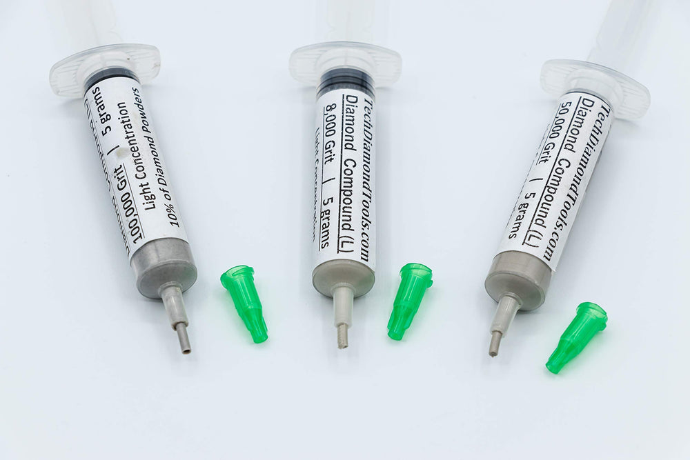 Kit of 3 Diamond Polishing Compound Polishing Paste USA Made 8000 50000 100000 Grit for Marble Glass Metal Rock Jewelry Resin Silver Gemstone with 10% of Diamond Powder