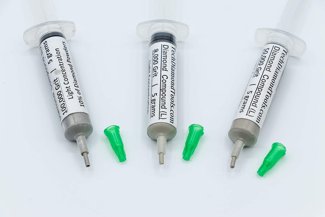 Kit of 3 Diamond Polishing Compound Polishing Paste USA Made 8000 50000 100000 Grit for Marble Glass Metal Rock Jewelry Resin Silver Gemstone with 10% of Diamond Powder