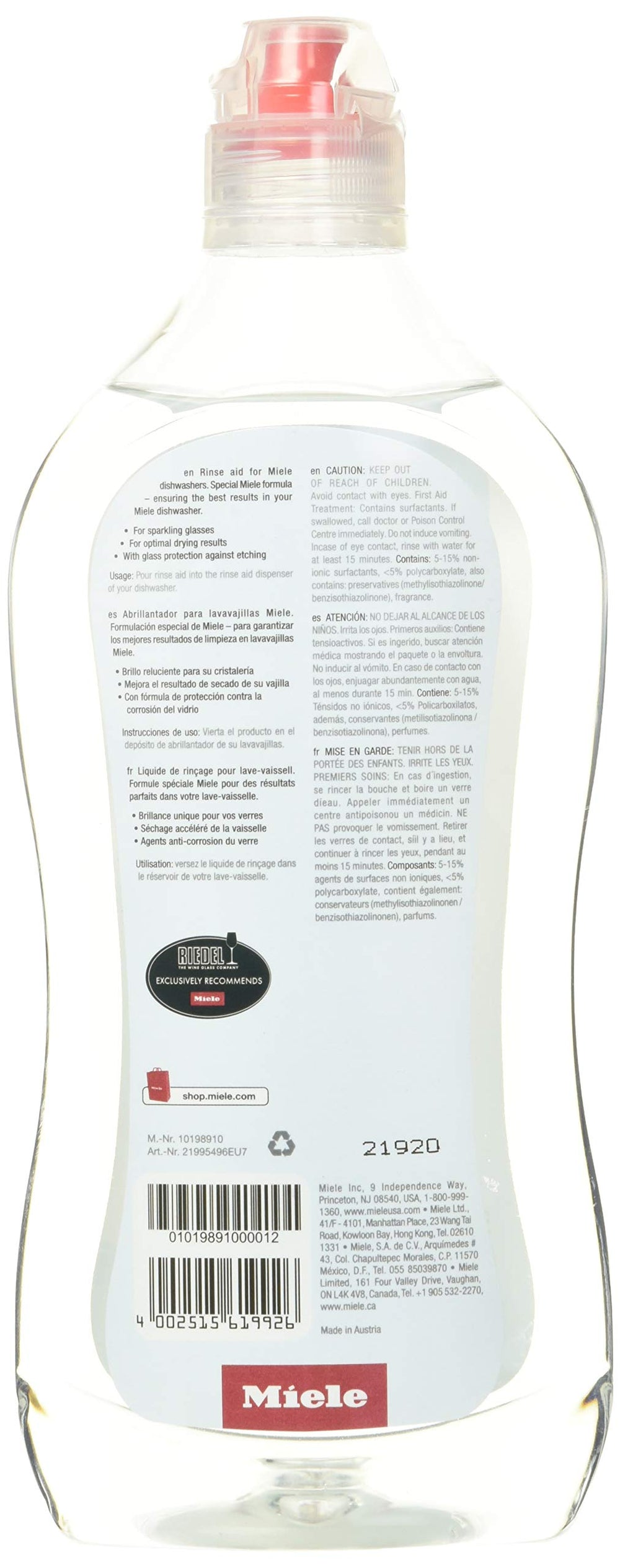 Original Dishwasher Rinse Aid, for Optimal Drying and Sparkling Finish with Glass Protection Formula, 17 oz