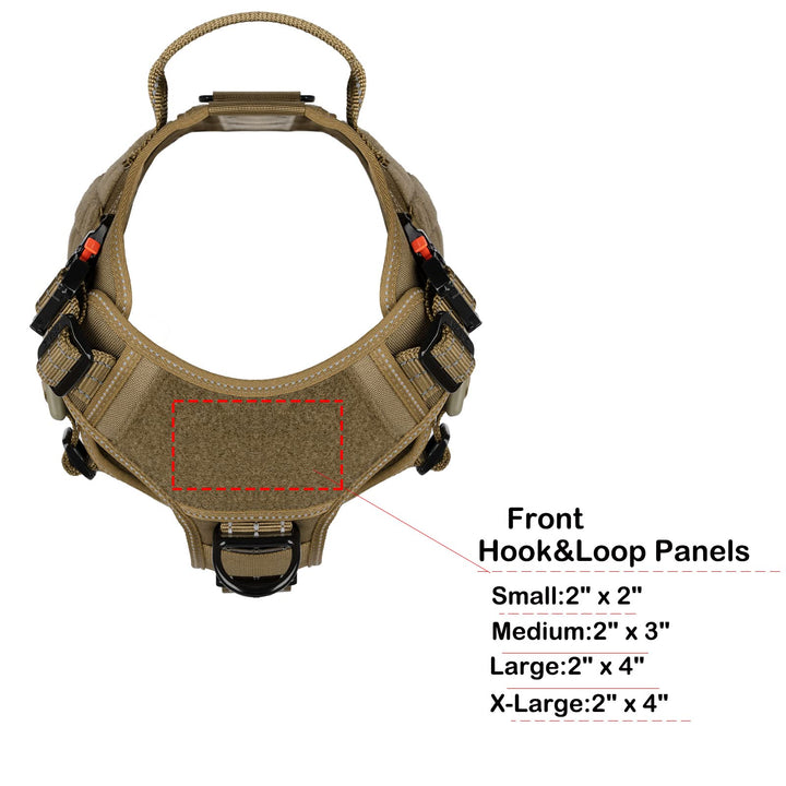 Tactical Dog Harness,Medium Size, 2X Metal Buckle,Working Dog MOLLE Vest with Handle,No Pulling Front Leash Clip,Hook and Loop Panel