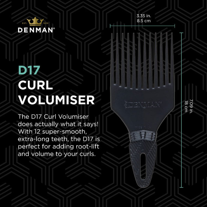 Jack Dean (Black) Curl Volumiser Comb for Separating, Styling, Defining, Enhancing & Boosting Curls (D17)