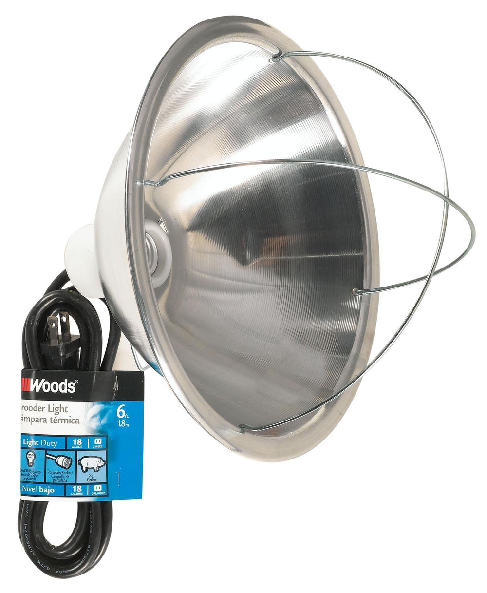0165 18/2-Gauge SJTW Brooder Lamp with Bulb Guard and 10-Inch Reflector, 250-Watt, 6-Foot Cord
