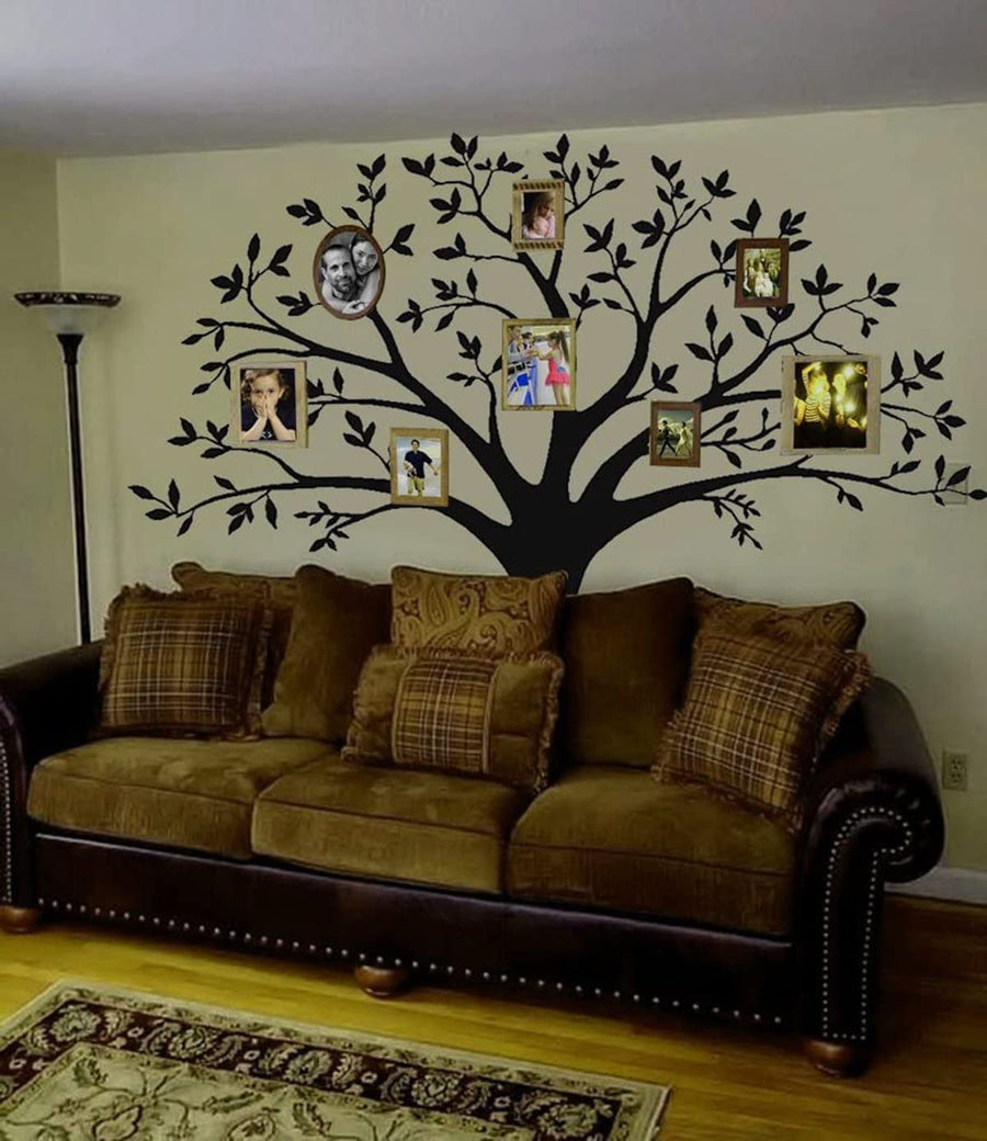 Giant Family Photo Tree Wall Decal Mural Art Vinyl Wall Stickers Living Room Baby Room Decor (Black)