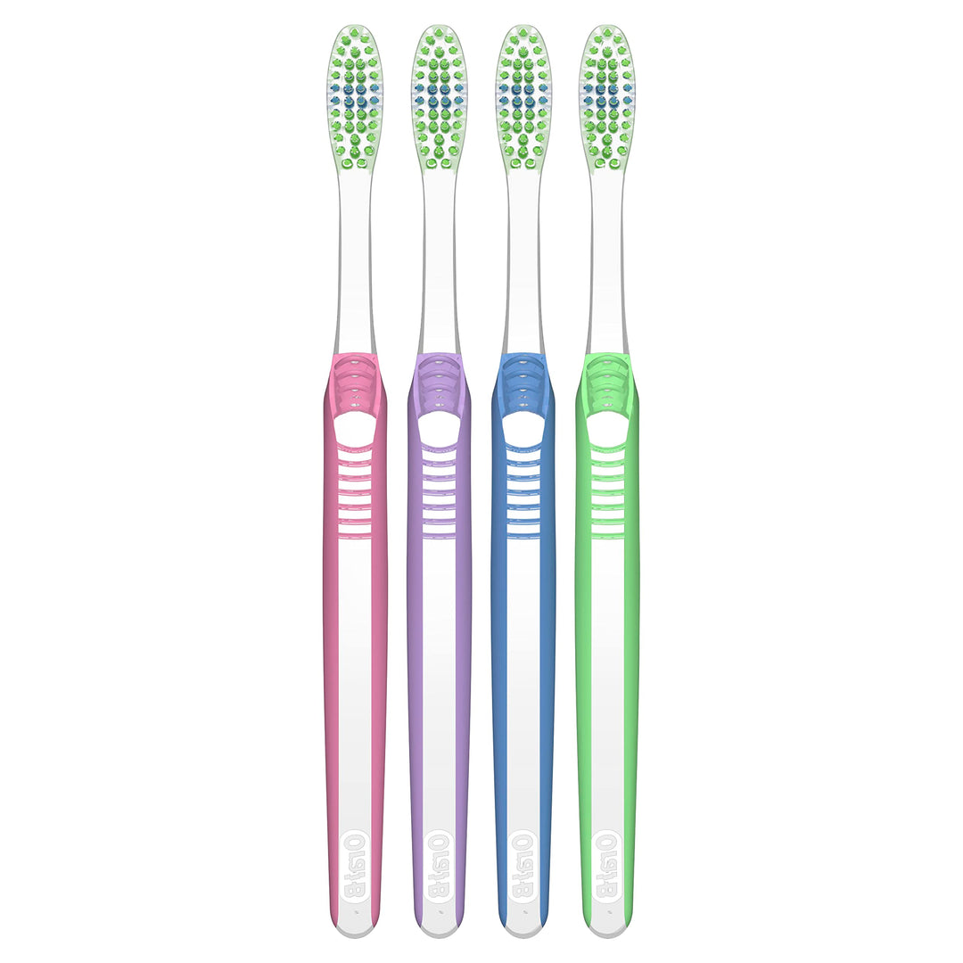 40 Soft Bristles Indicator Contour Clean Toothbrush, 4 Count