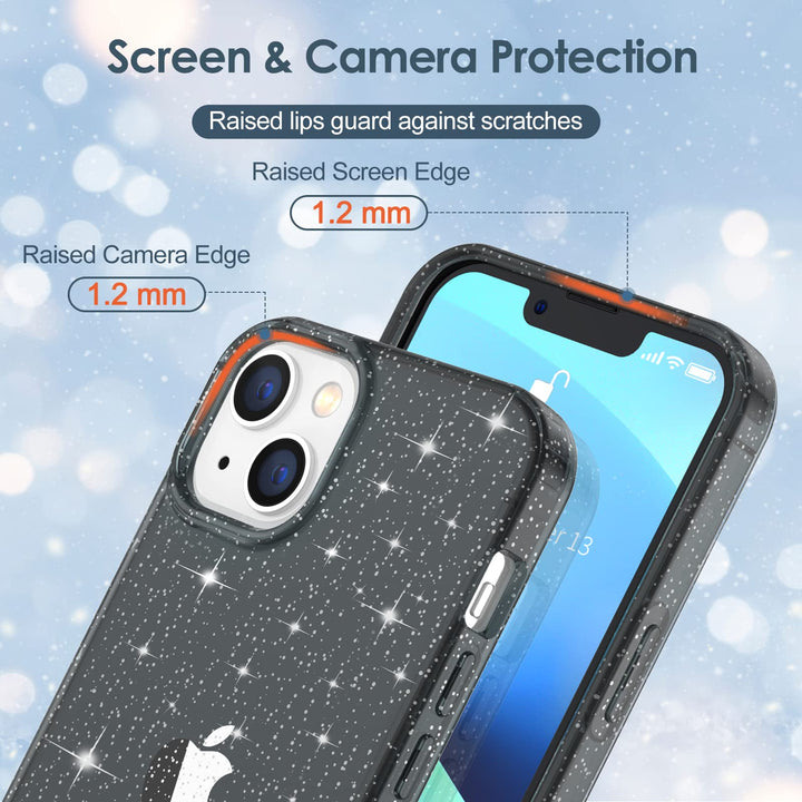 Case for iPhone 13 Case Glitter, Cute Sparkly Clear Glitter Shiny Bling Sparkle Cover, Anti-Scratch Soft TPU Thin Slim Fit Shockproof Protective Phone Cases for Women Girls, Pink Glitter
