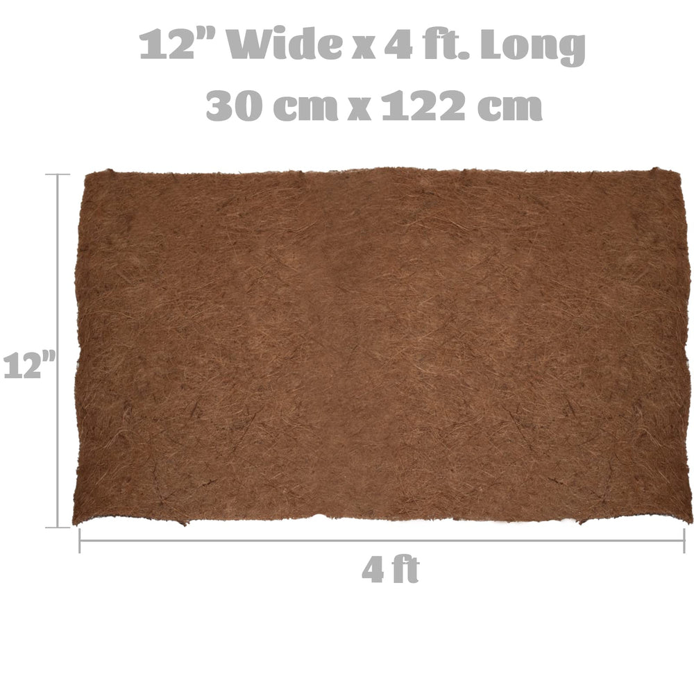 Natural Coco Coir Fiber Liner Roll Sheet, Coconut Fiber Pad, Coconut Husk Liners Mat for Planters Baskets, DIY Moss Pole - 12x48 inch